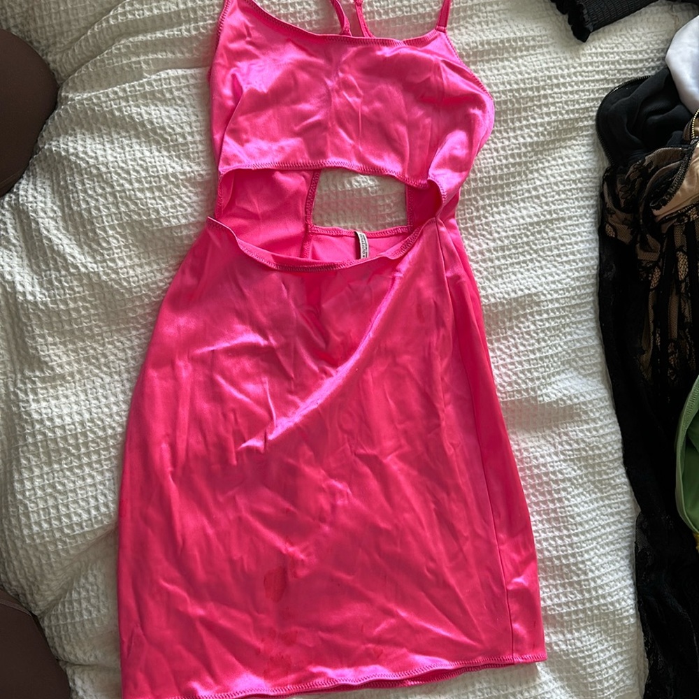 SATIN PINK URBAN OUTFITTERS DRESS